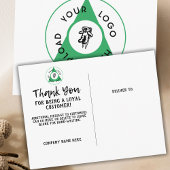 Carte postale de remerciement avec logo d'entrepri