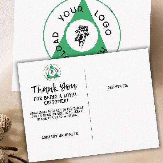 Carte postale de remerciement avec logo d'entrepri