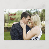 Carte postale de remerciement avec photo de couple (Devant)