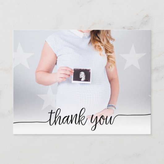 Carte postale de remerciement avec photo intégrale (Devant)