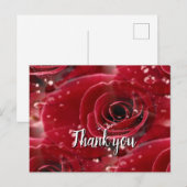 Carte postale de remerciement avec rose (Devant / Derrière)