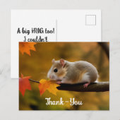 Carte postale de remerciement avec un hamster mign (Devant / Derrière)