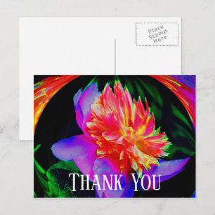 Carte postale de remerciement avec une pivoine abs