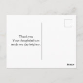 Carte postale de remerciement Border Collie et fle (Dos)