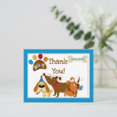 Carte postale de remerciement Bow Wow Dog (Debout devant)