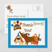 Carte postale de remerciement Bow Wow Dog (Devant / Derrière)