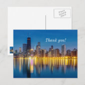 Carte postale de remerciement Chicago Dawn Citysca (Devant / Derrière)