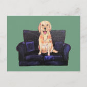 Carte postale de remerciement chien labrador doré (Devant)