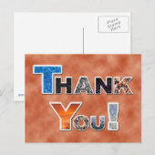 Carte postale de remerciement colorée (Devant / Derrière)