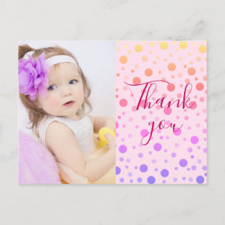 Carte postale de remerciement colorée et mignonne
