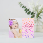 Carte postale de remerciement colorée et mignonne (Debout devant)