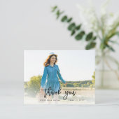 Carte postale de remerciement de graduation avec p (Debout devant)