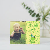 Carte postale de remerciement de grenouille chance (Debout devant)