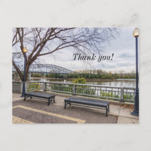 Carte postale de remerciement de la vue de la rivi
