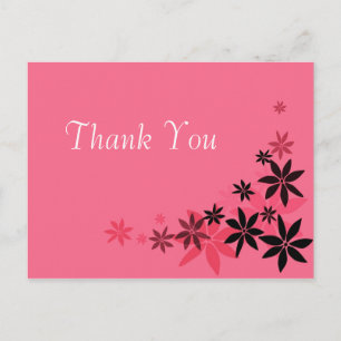 Carte postale de remerciement de mariage à fleurs 