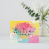 Carte postale de remerciement de mariage à l'aquar (Debout devant)