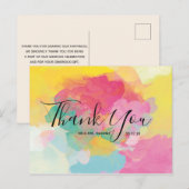 Carte postale de remerciement de mariage à l'aquar (Devant / Derrière)