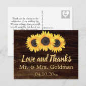 Carte postale de remerciement de mariage aux tourn (Devant / Derrière)