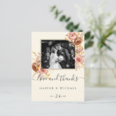 Carte postale de remerciement de mariage avec phot (Debout devant)