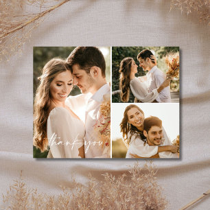 Carte postale de remerciement de mariage bohème en