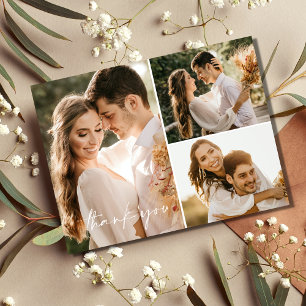 Carte postale de remerciement de mariage boho avec