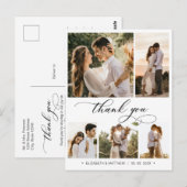 Carte postale de remerciement de mariage collage à (Devant / Derrière)