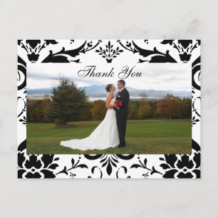 Carte postale de remerciement de mariage Damas