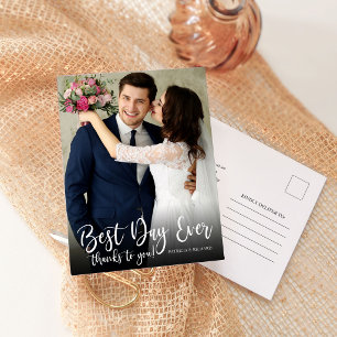 Carte postale de remerciement de mariage élégante