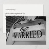 Carte postale de remerciement de mariage manuscrit (Devant / Derrière)