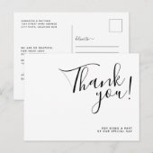 Carte postale de remerciement de mariage minimalis (Devant / Derrière)