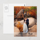 Carte postale de remerciement de mariage photo de  (Devant / Derrière)