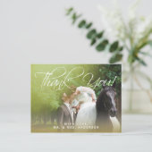 Carte postale de remerciement de mariage photo | É (Debout devant)