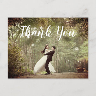 Carte postale de remerciement de mariage photo élé