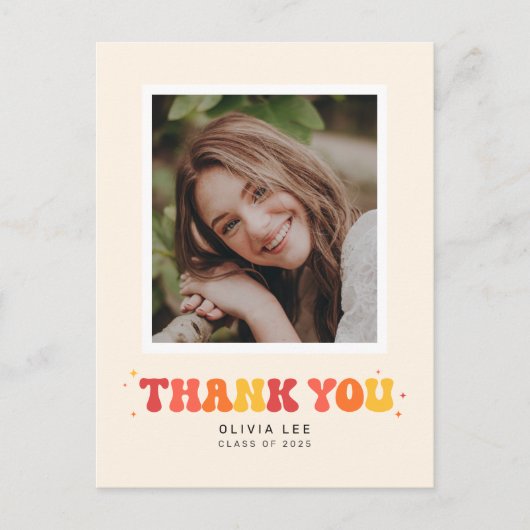 Carte postale de remerciement de remise de diplôme (Devant)