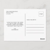 Carte postale de remerciement de remise de diplôme (Dos)