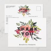 Carte postale de remerciement de remise de diplôme (Devant / Derrière)