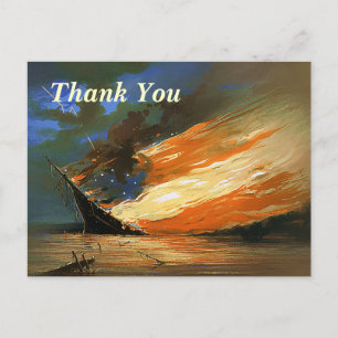 Carte postale de remerciement du drapeau brûlant a