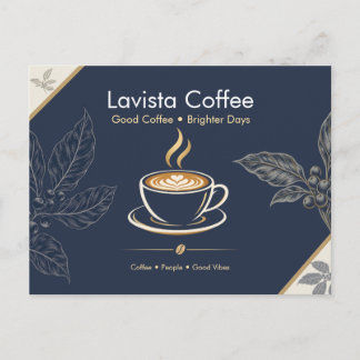 Carte postale de remerciement élégante pour café a