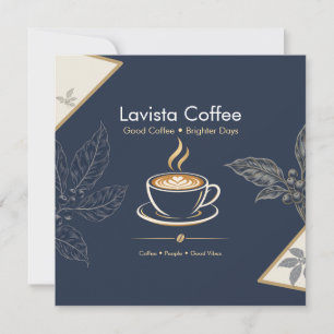 Carte postale de remerciement élégante pour café a
