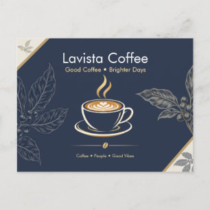 Carte postale de remerciement élégante pour café a