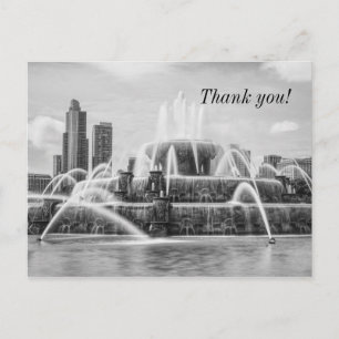 Carte postale de remerciement en nuances de gris B