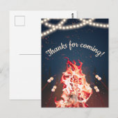 Carte postale de remerciement feu de camp et guima (Devant / Derrière)