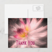 Carte postale de remerciement Fleur de dahlia noir