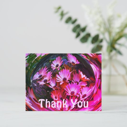 Carte postale de remerciement floral abstrait à ma (Debout devant)