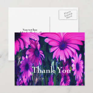 Carte postale de remerciement florale abstraite au