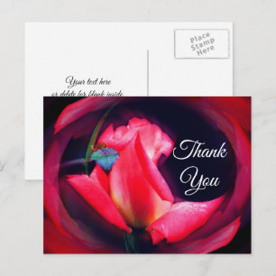 Carte postale de remerciement florale abstraite Ro