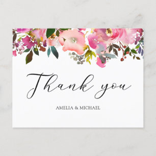 Carte postale de remerciement florale de printemps