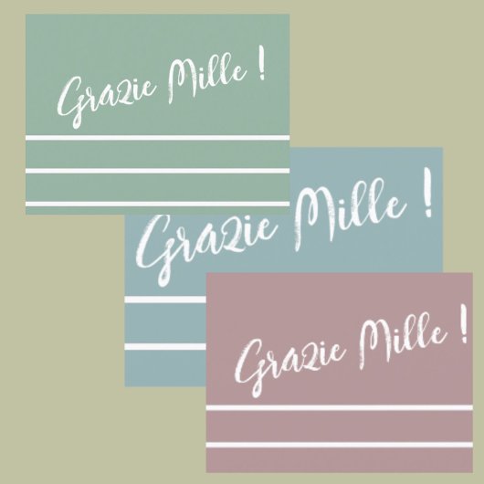 Carte postale de remerciement italienne rayée