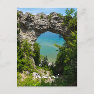 Carte postale de remerciement Mackinacs Arch Rock