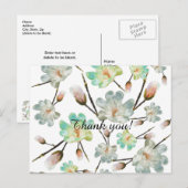 Carte postale de remerciement Magnolia Pattern (Devant / Derrière)